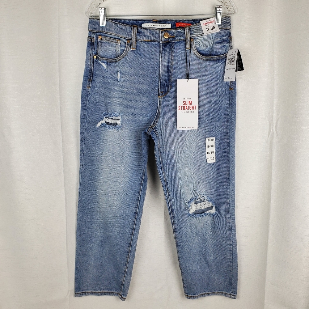 Celebrity Pink Hi-Rise Slim Straight Crop Jeans